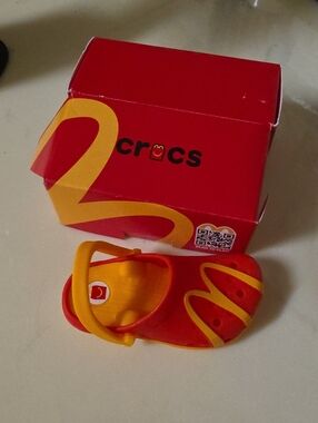 Nwt CROCS Mini Clog in Red with Yellow Accents